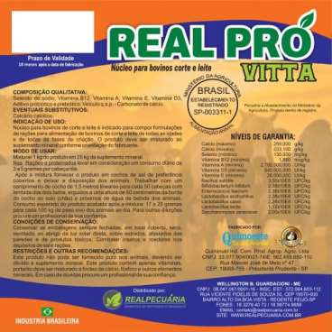 Real pró vitta vitamina ade + selenio para bovino