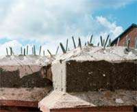 Concertina wall spikes tellare