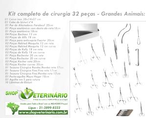 Kit completo de cirurgia para grandes animais 32 p