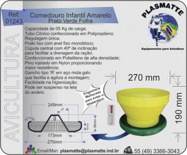 Comedouro infantil cap. 05 kg amarelo/verde folha