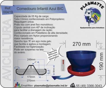 Comedouro infantil cap. 05 kg azul bic