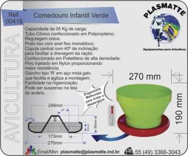 Comedouro infantil cap. 05 kg verde