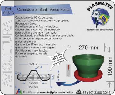 Comedouro infantil cap. 05 kg verde folha