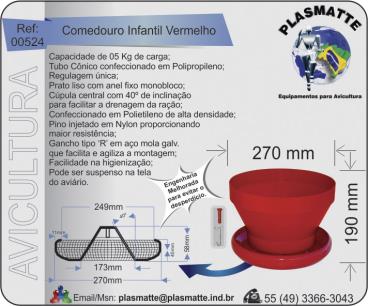 Comedouro infantil cap. 05 kg vermelho