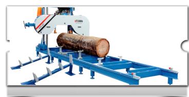 Serra fita horizontal móvel turbina