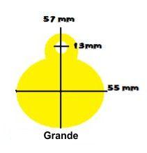 Medalhao oval amarelo liso, numerado ou personaliz