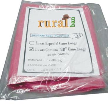 Luvas descartáveis para palpacao e inseminacao art