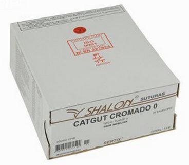 Catgut cromado - s/ agulha - 1,5 metros- cx c/ 24