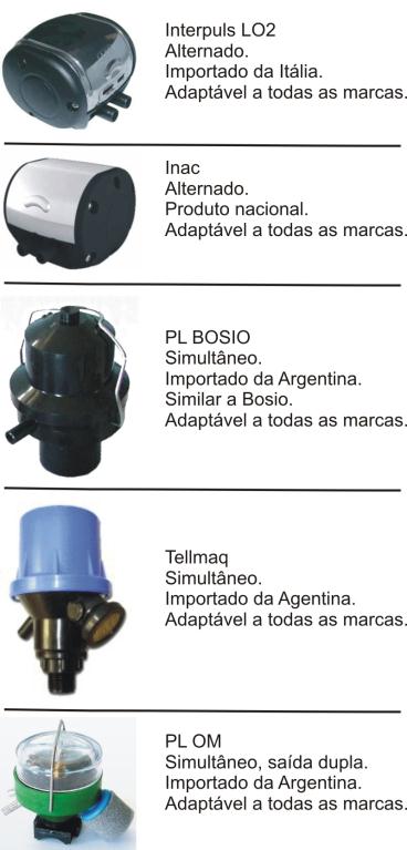 Pulsadores pneumáticos, alternados ou simultaneos.