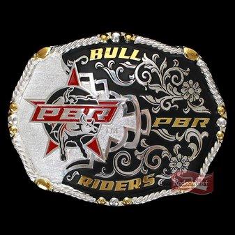 Fivela pbr c/ banho dourado/ prata e fundo negro