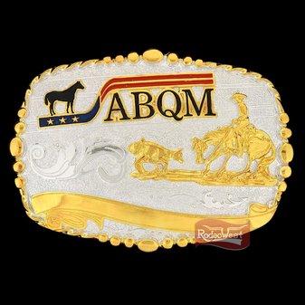 Fivela abqm apartacao c/ banho dourado e prata