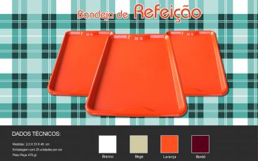 Bandeja plástica de refeitório alimentacao