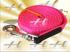 Cabo guia em nylon rosa com mosquetao