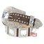 Cinto feminino em couro c/ strass e pedrarias