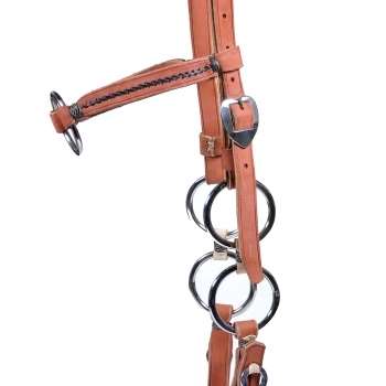 Cabecada em inox 5 argolas - artesanal