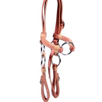 Cabecada trabalhada em inox com 4 argolas