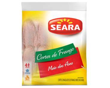 Meio das asas de frango seara em pacotes congelado