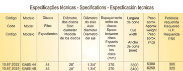 Grade aradora intermediária gaisi - 44-48 discos