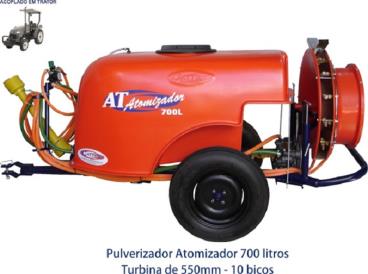 Pulverizador atomizador 700 litros acoplado catton