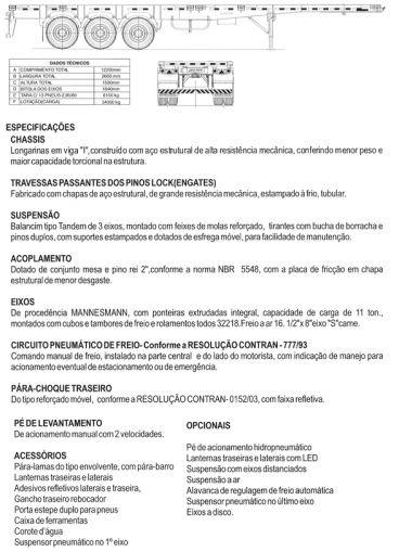 Semi-reboque porta conteiner 3e - 40 pés