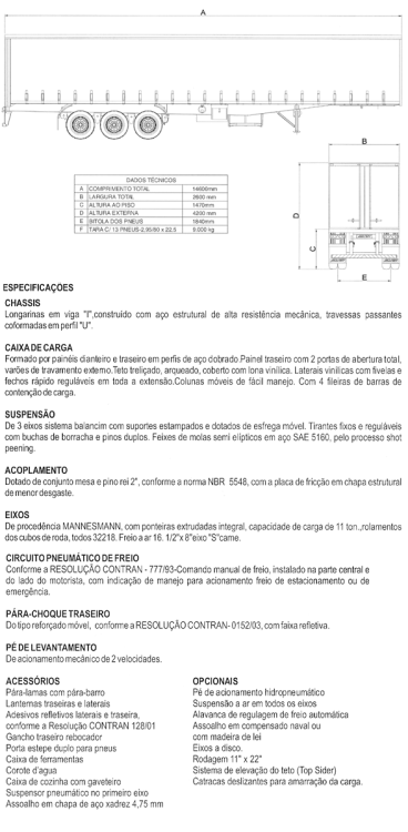 Semirreboque lonado 3 eixos santa izabel