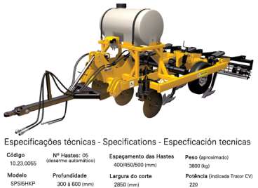 Subsolador pesado santa izabel com kit pulverizado