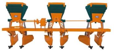 Sulcador combinado de 2 e 3 linhas duplas. adubade